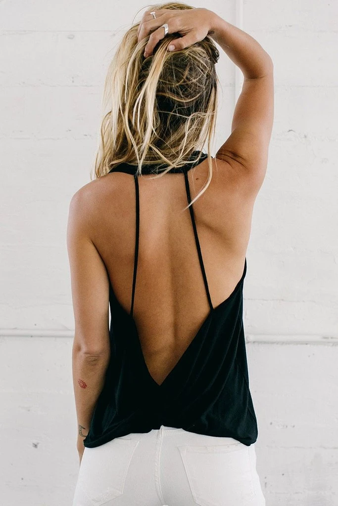 Loose Sexy Backless Thin FitnessTops