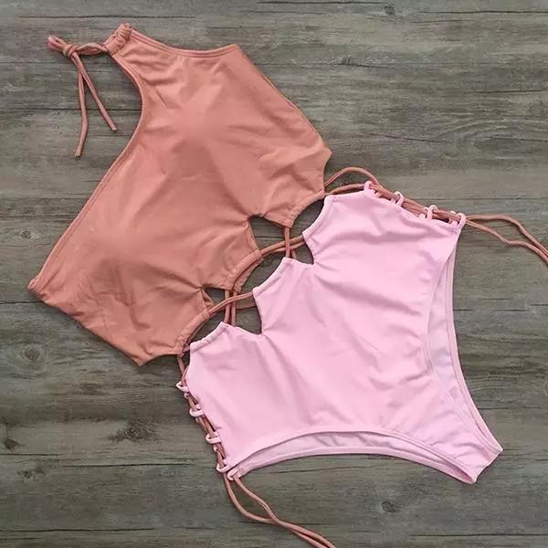 New 2018 Women Sexy One Piece Swimsuit Bikinis Halter Brazilian Swimwear