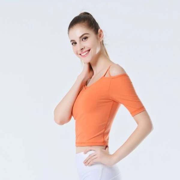 Fitted Orange Off The Shoulder Top