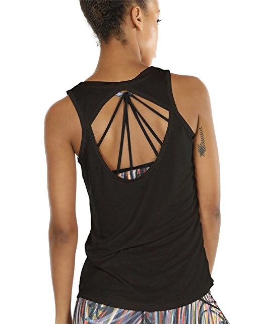 Activewear Workout Clothes Open Back Fitness Racerback Tank Tops For Women