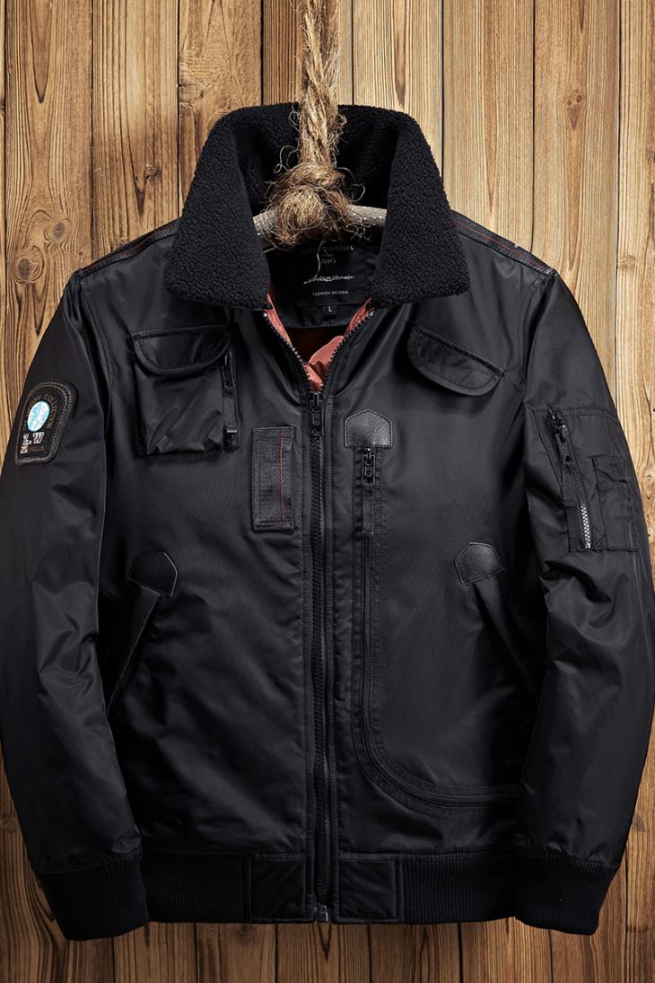 Black Winter Mens Bomber Jacket