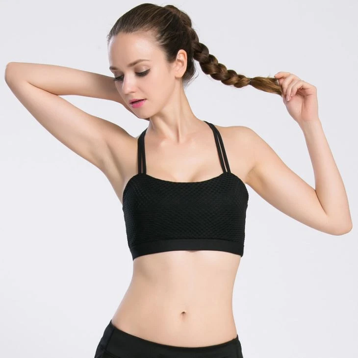Custom Padded Yoga Sports Bra Tops With Elastic
