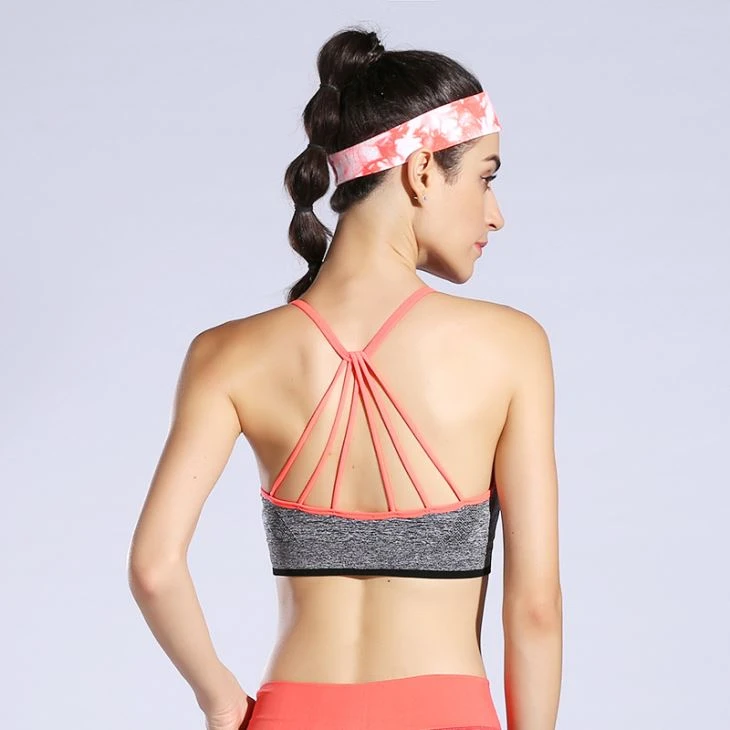 Fashion 3 Colors Women Padded Colorful Straps Yoga Tops Gym Athletic Sports Bra