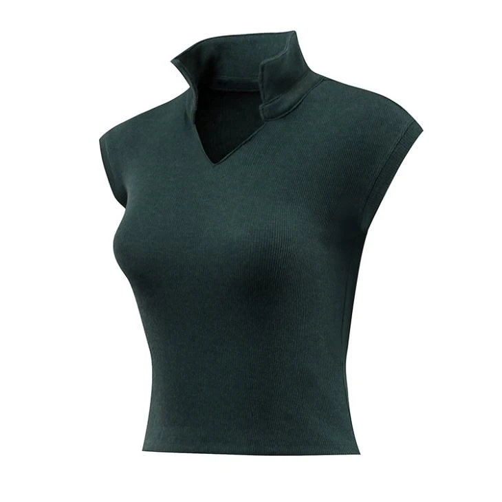 Women High Neck Fitted Top