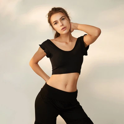Womens Black Fitted Top
