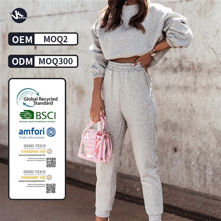 2 Piece Set Women Sweat Suits Joggers Pants