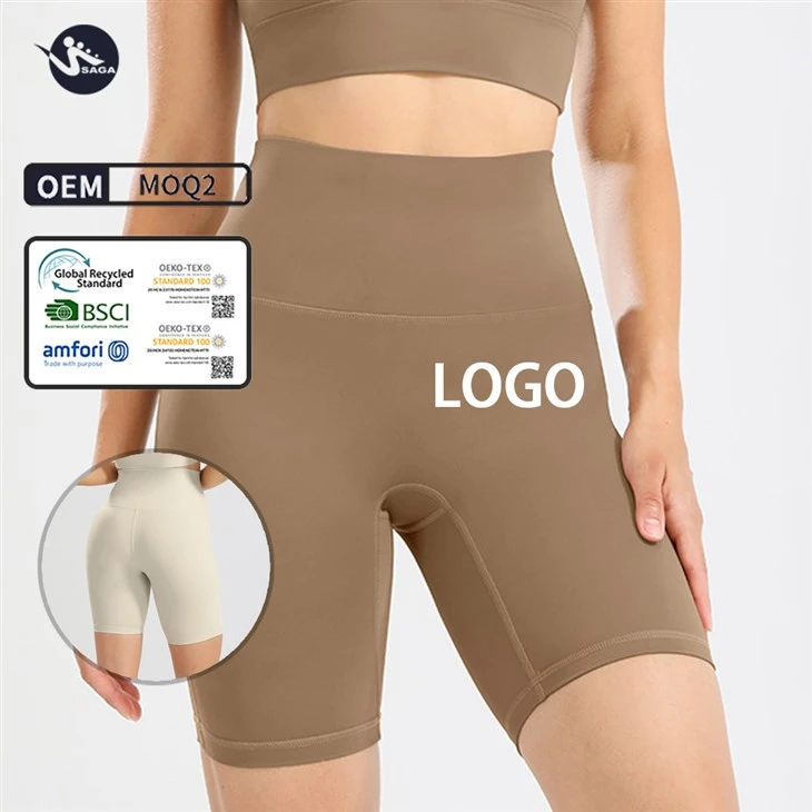 Summer Custom Tummy Control Gym Fitness High Waist Tummy Control Jogging Workout Yoga Biker Shorts For Women