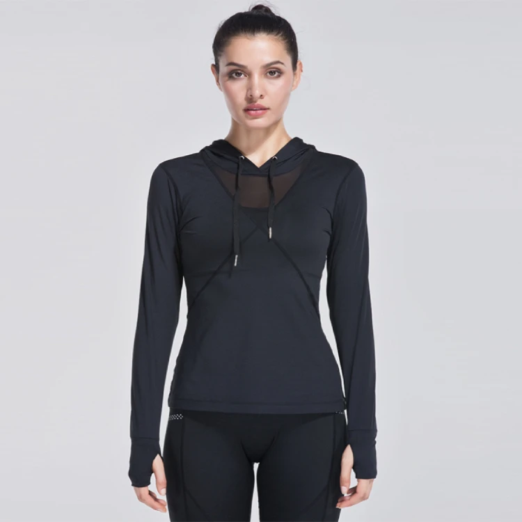 Black Long Sleeve Fitted Crop Top