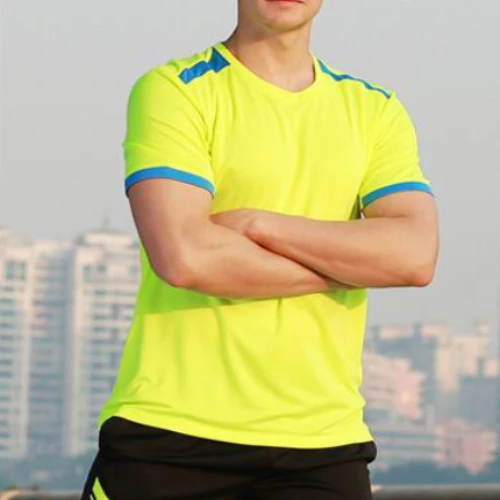 Men Neon Fitness Tops Dry Fit