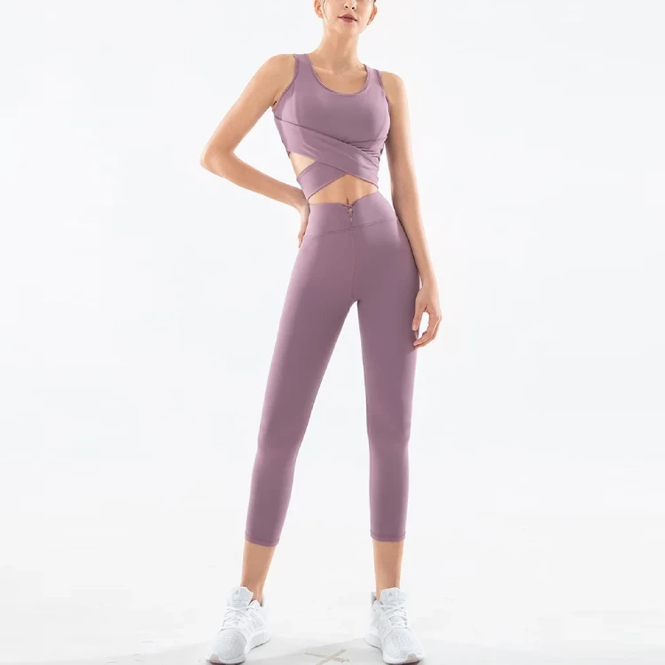 New Popular Seamless Yoga Suit, Women's Trousers Vest Suit Women Yoga Set!