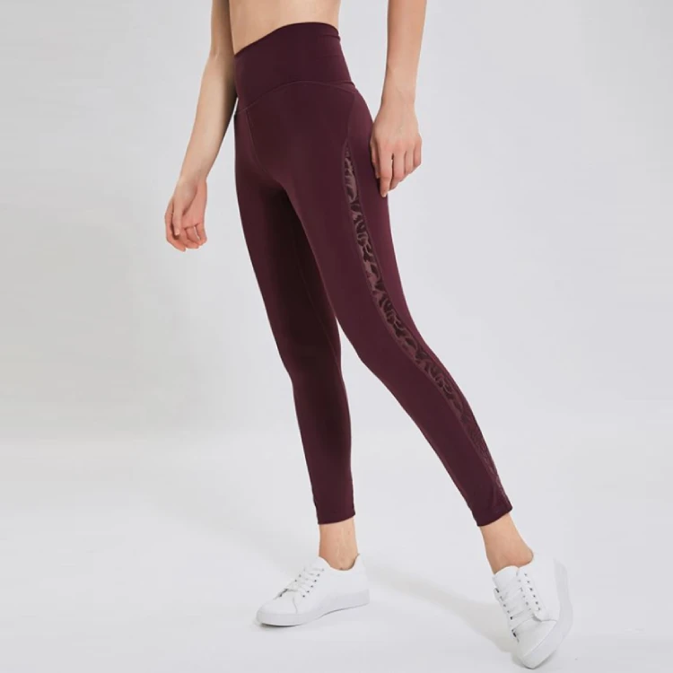 OEM Women Yoga Nylon High Waisted Workout Elastic Sport Fitness Leggings