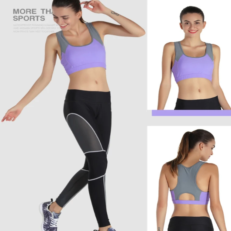 Shockproof Sport Bra With Padded Athletic Vest Underwear Tank Top