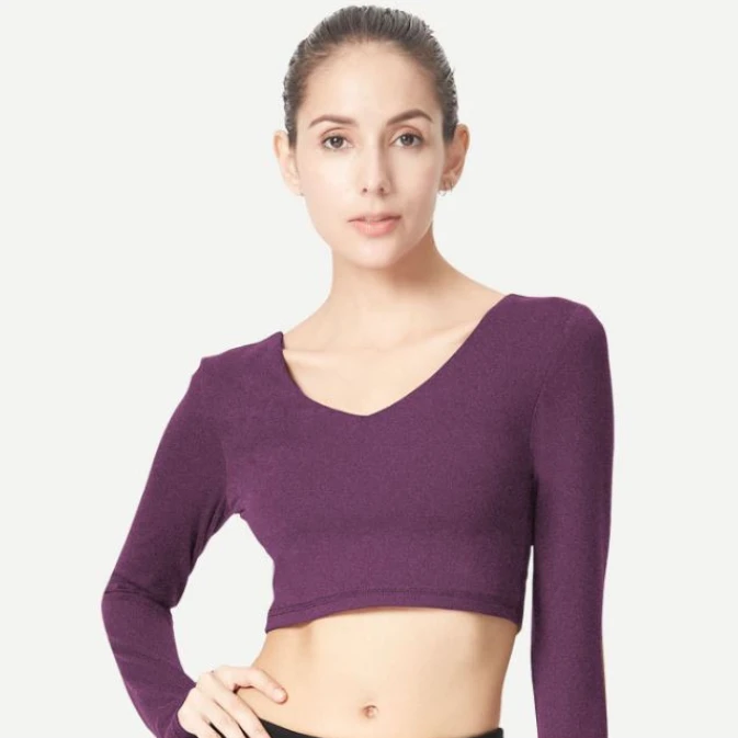 Tight Fitting Plum Crop Top