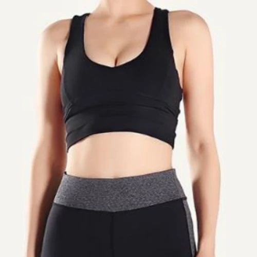 Women's Light Support Cross Back Wirefree Padded Yoga Sports Bra